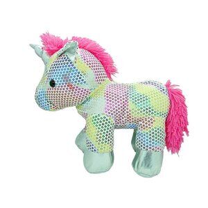 Dan Dee Rainbow Sparkle Glitter Unicorn Plush Stuffed Animal Toy Security 11”